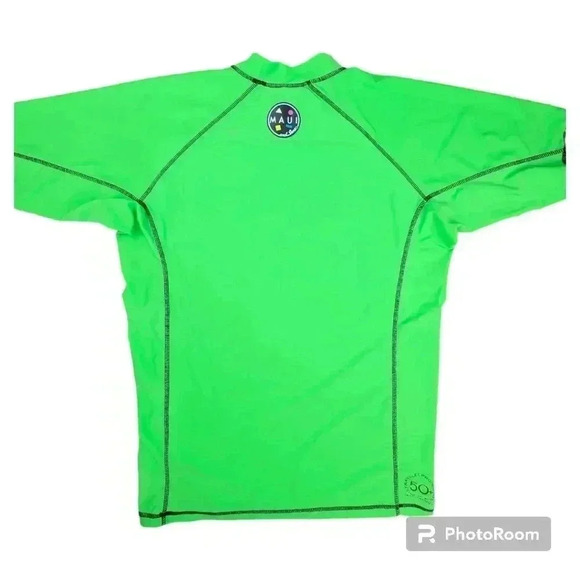 NWOT Maui And Sons Rash guard Men SPF 50+ Swim shirt green # MRG 1610 XL - Picture 3 of 7